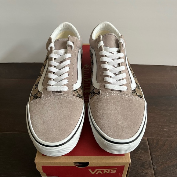Custom Gucci Vans Hand Stitched Brown GG - Picture 2 of 15